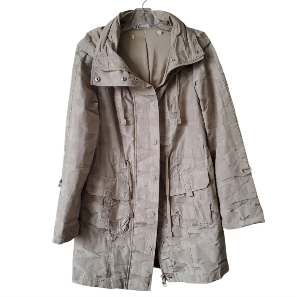 Blanc Noir Camo Anorak Jacket Hooded Pumice Stone Taupe Tan Size XS Reg. $229 - Picture 5 of 15